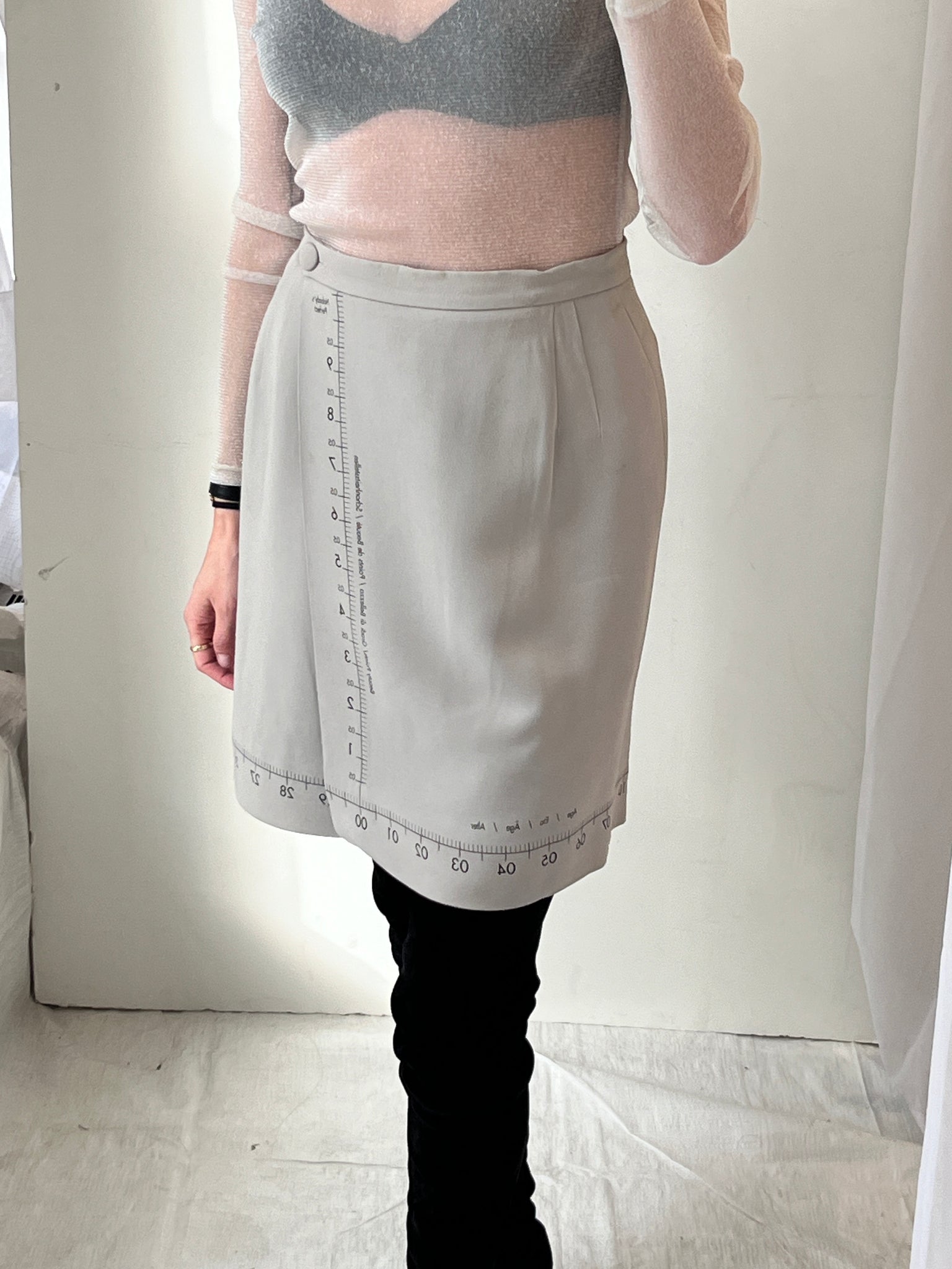 Moschino Cheap & Chic "Nobody's Perfect" Measurement Skirt