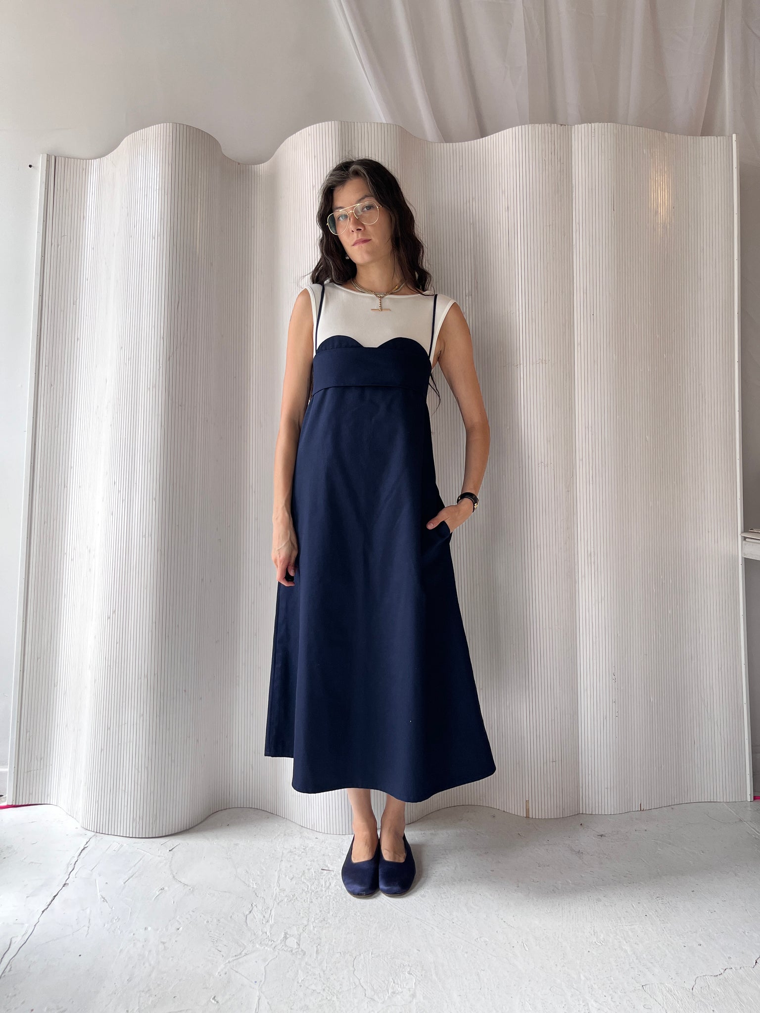 Toit Volant navy verona dress