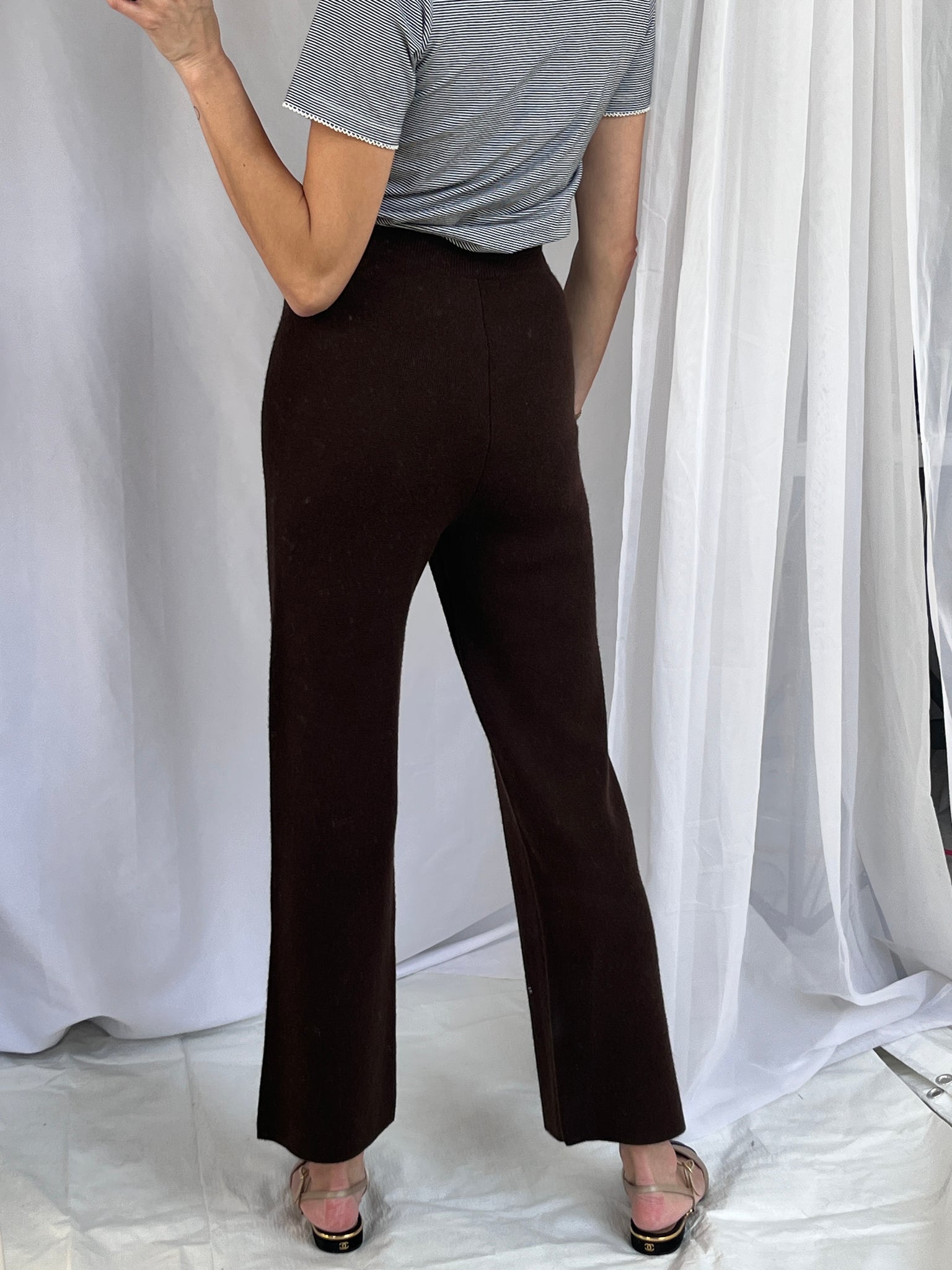 Brown cashmere trouser