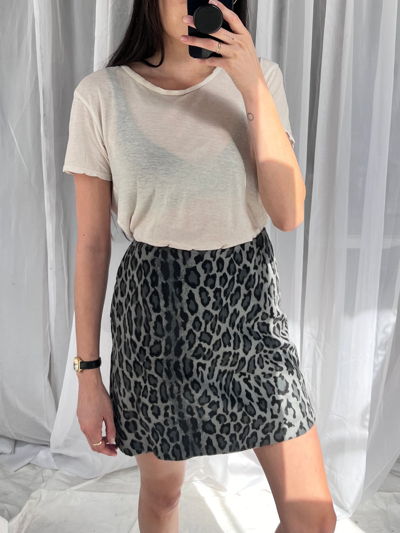 Moschino Leopard Mini Skirt