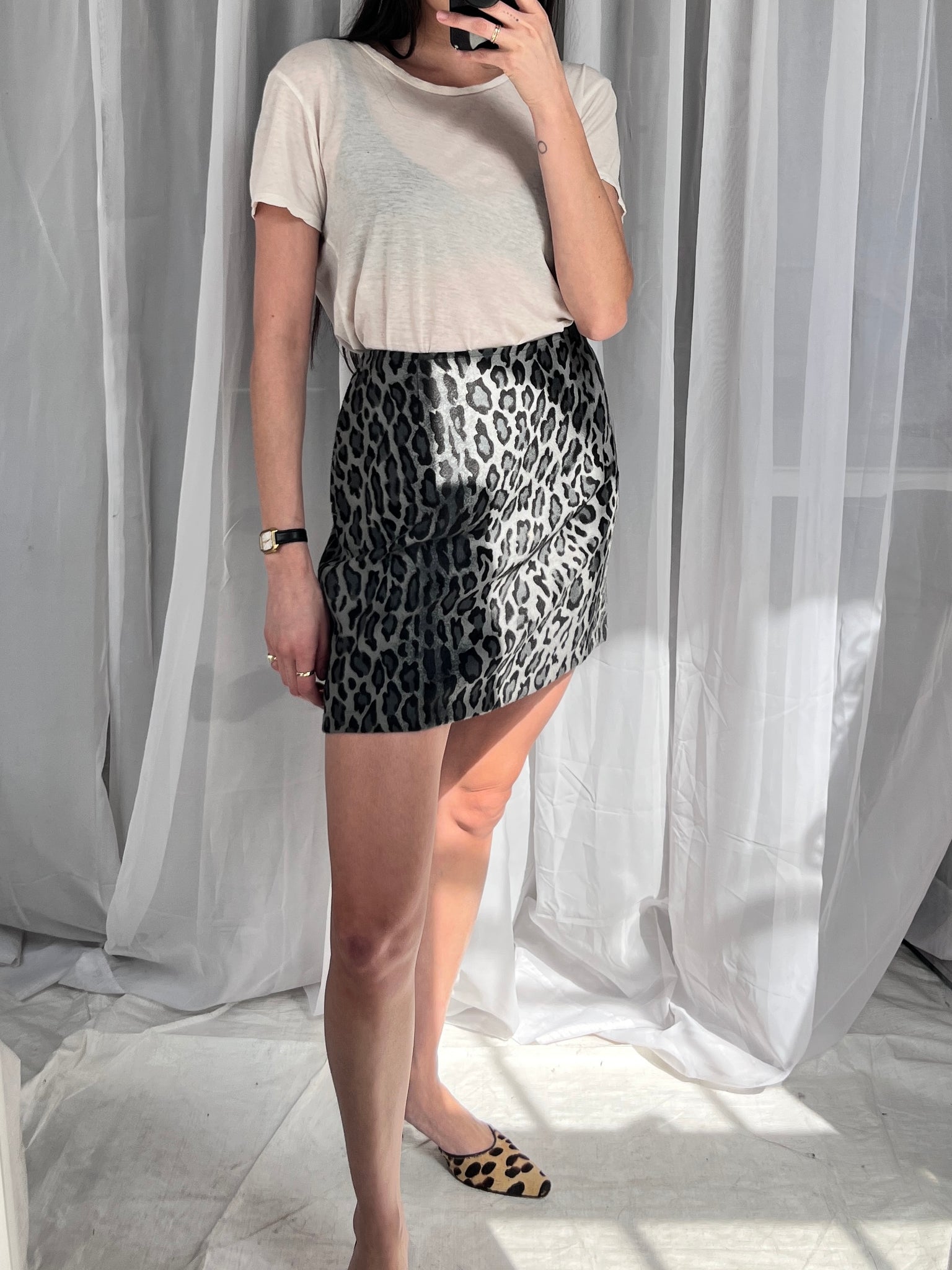 Moschino Leopard Mini Skirt