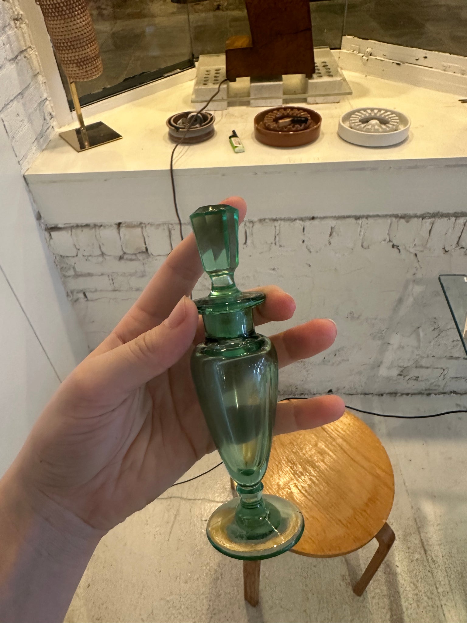 Small glass vase with lid