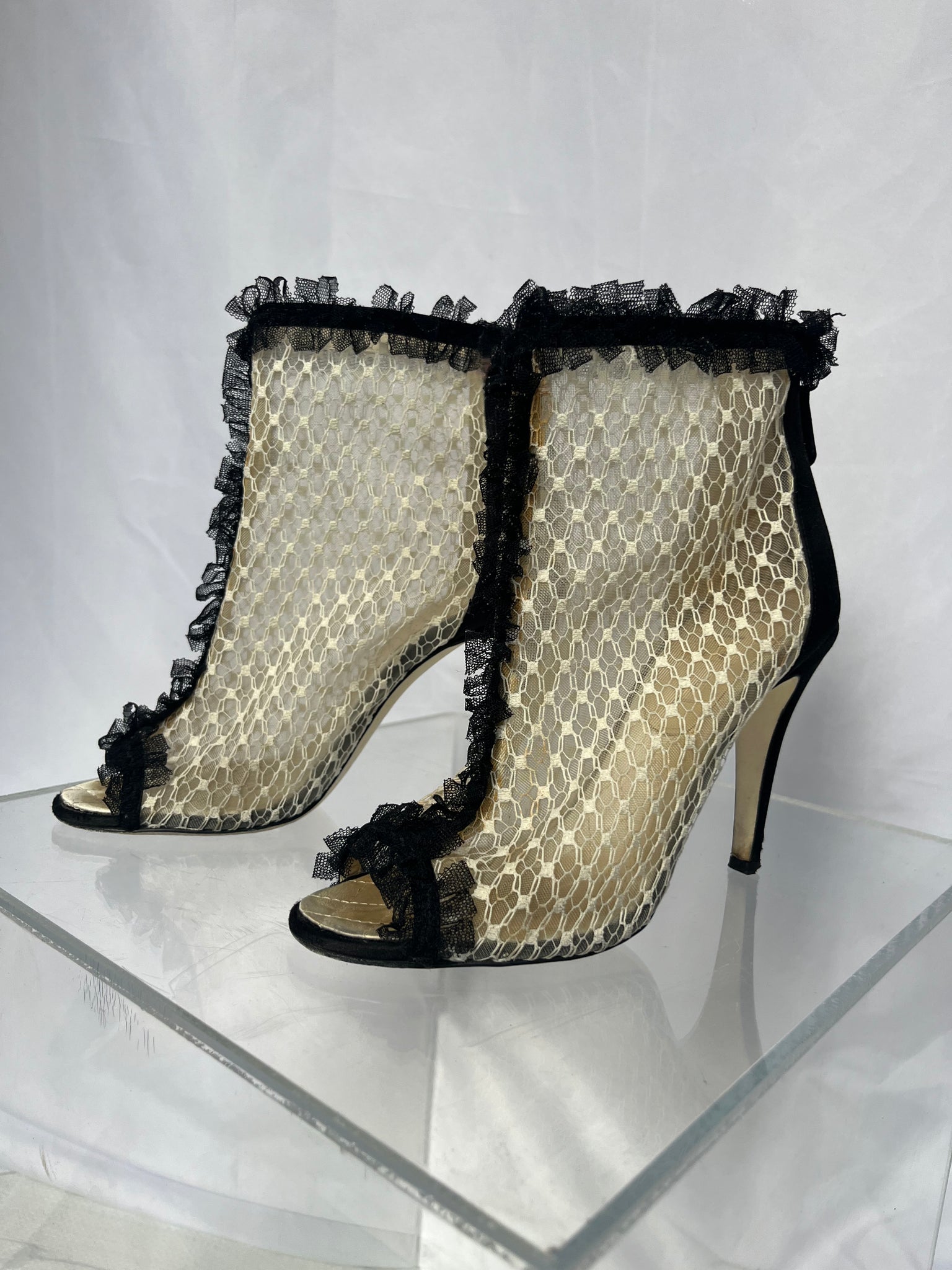 Chanel lace boot