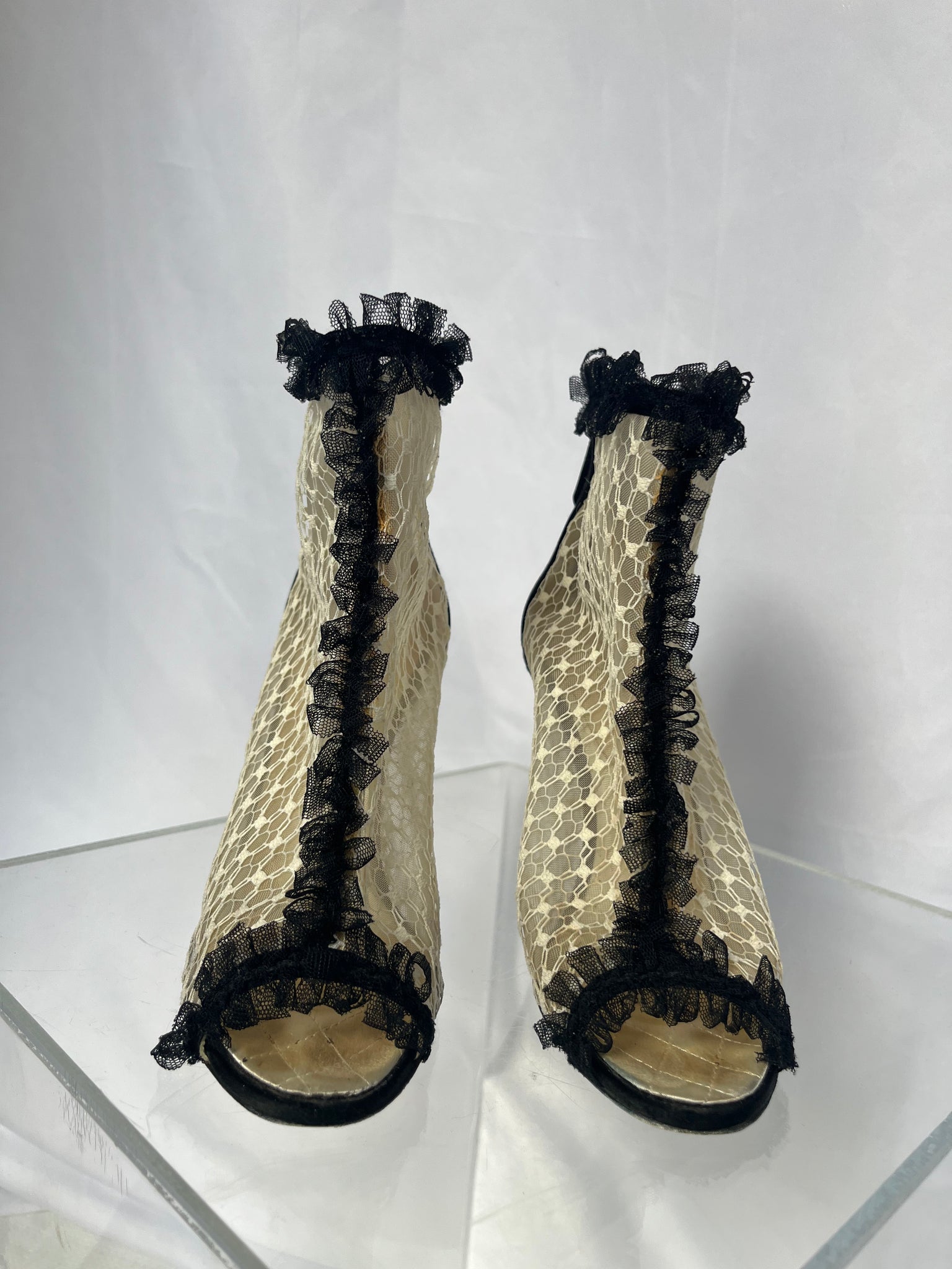 Chanel lace boot