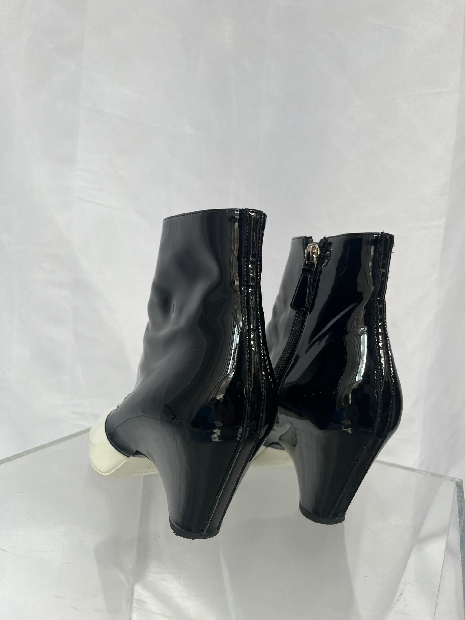 Chanel black/white boot
