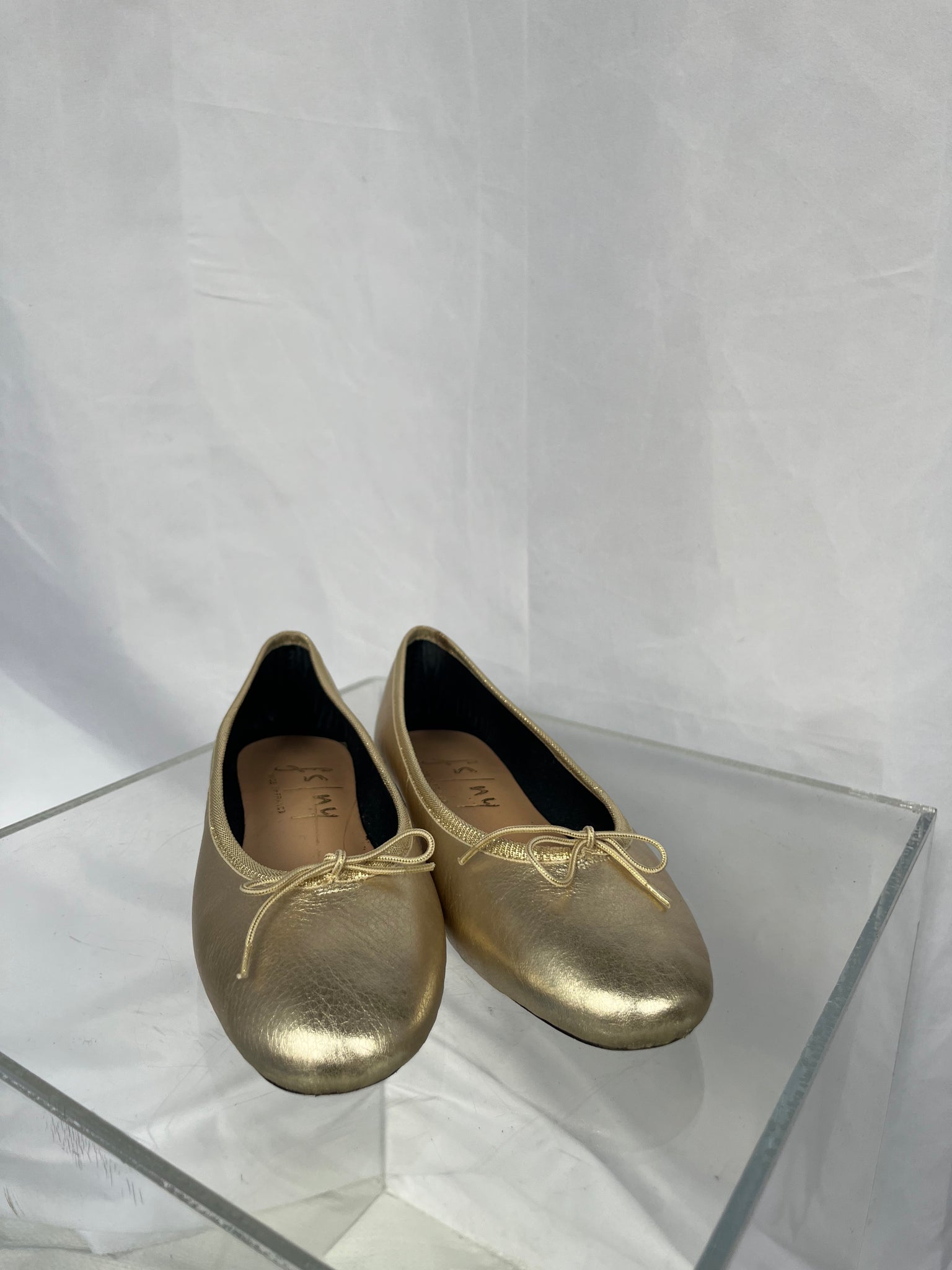 french gold ballet flat
