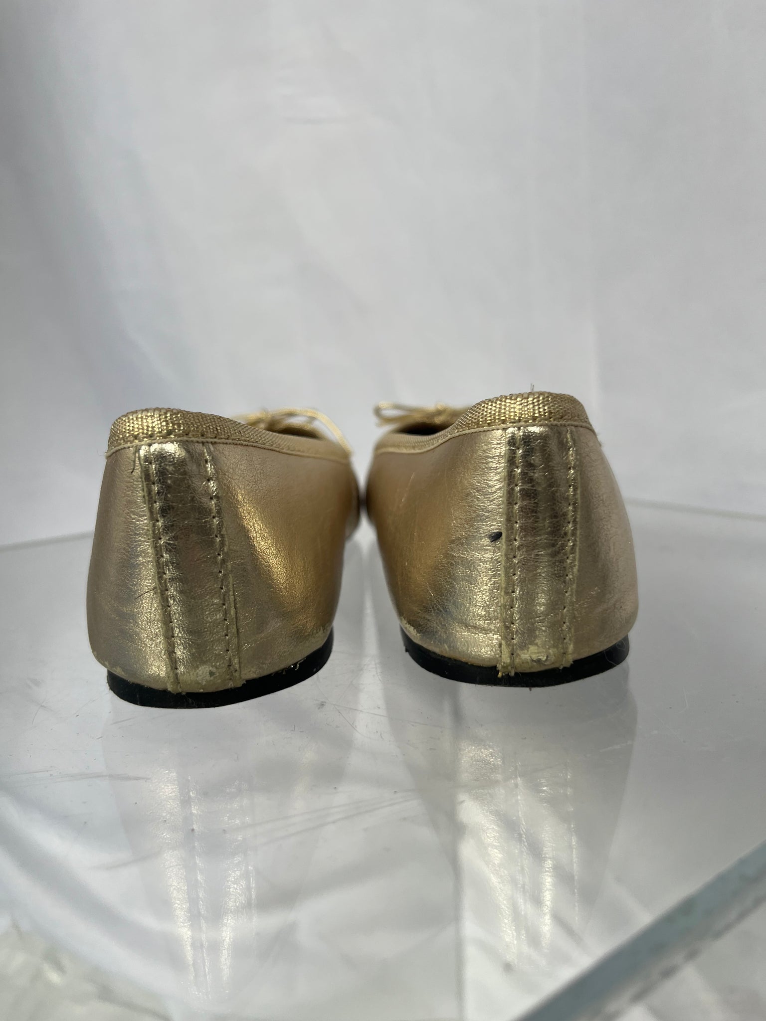 french gold ballet flat