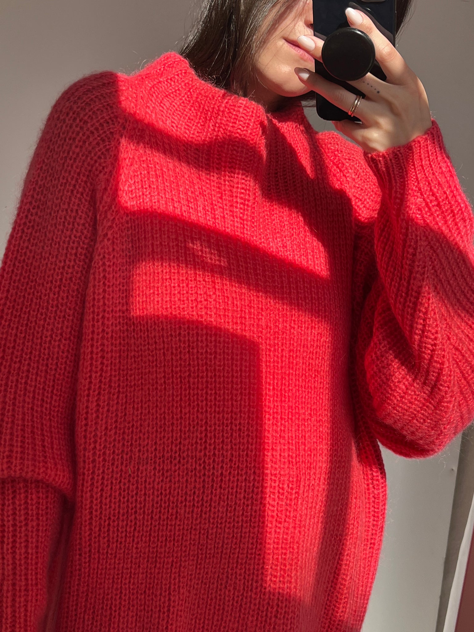 Hot pink mohair tunic/sweater dress