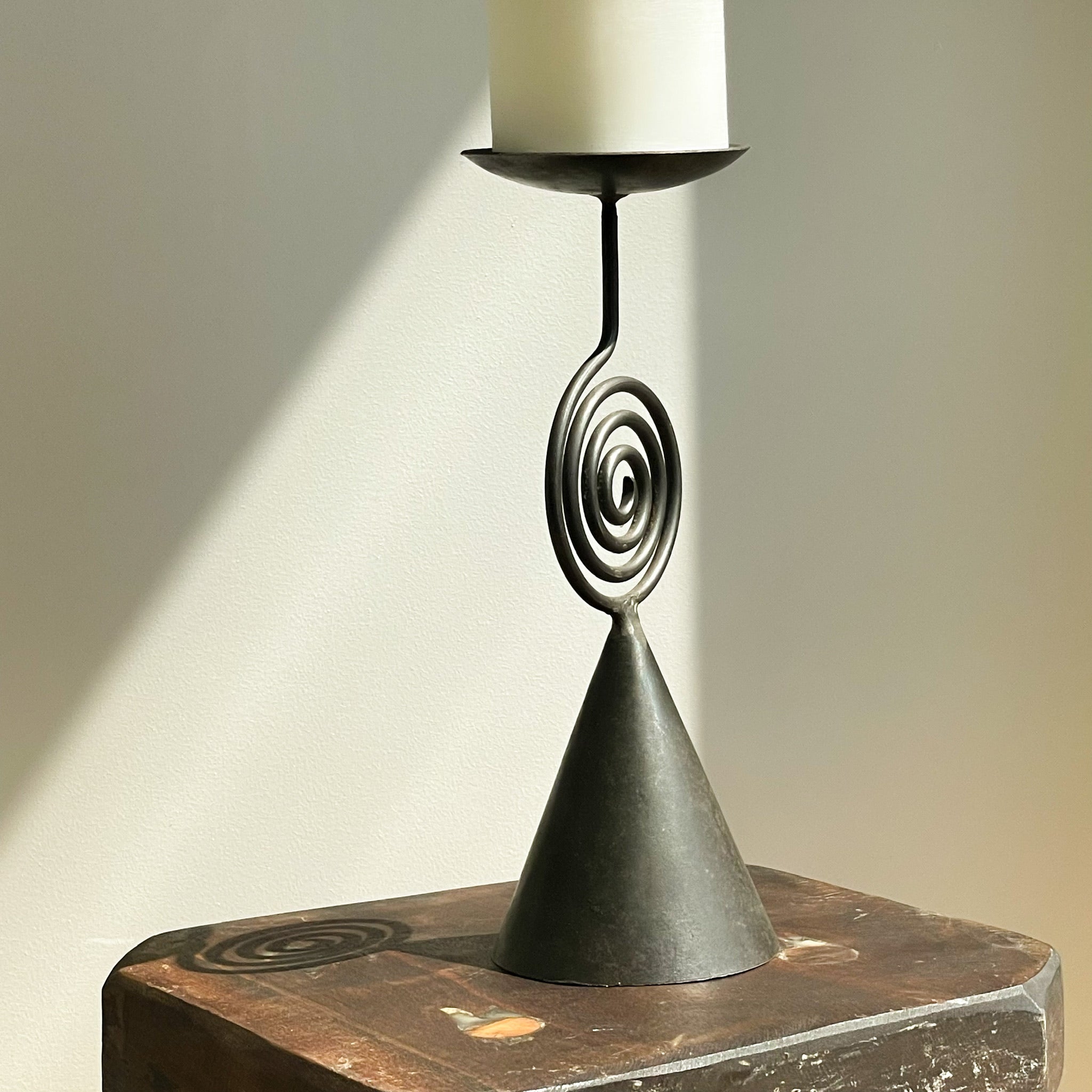 Swirly Wrought Iron Candle Holder