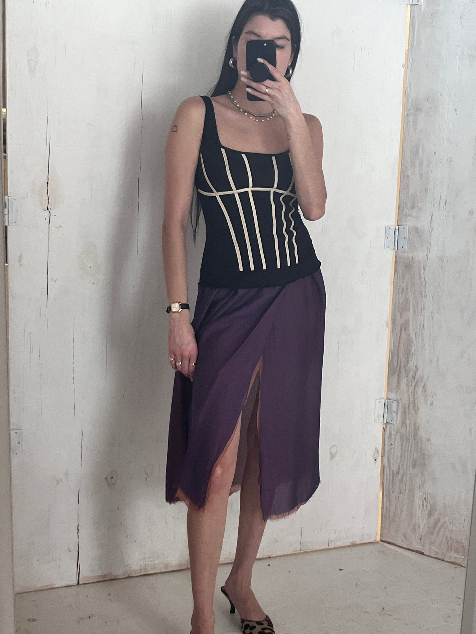 Alberta Ferretti Layered Silk Chiffon Skirt