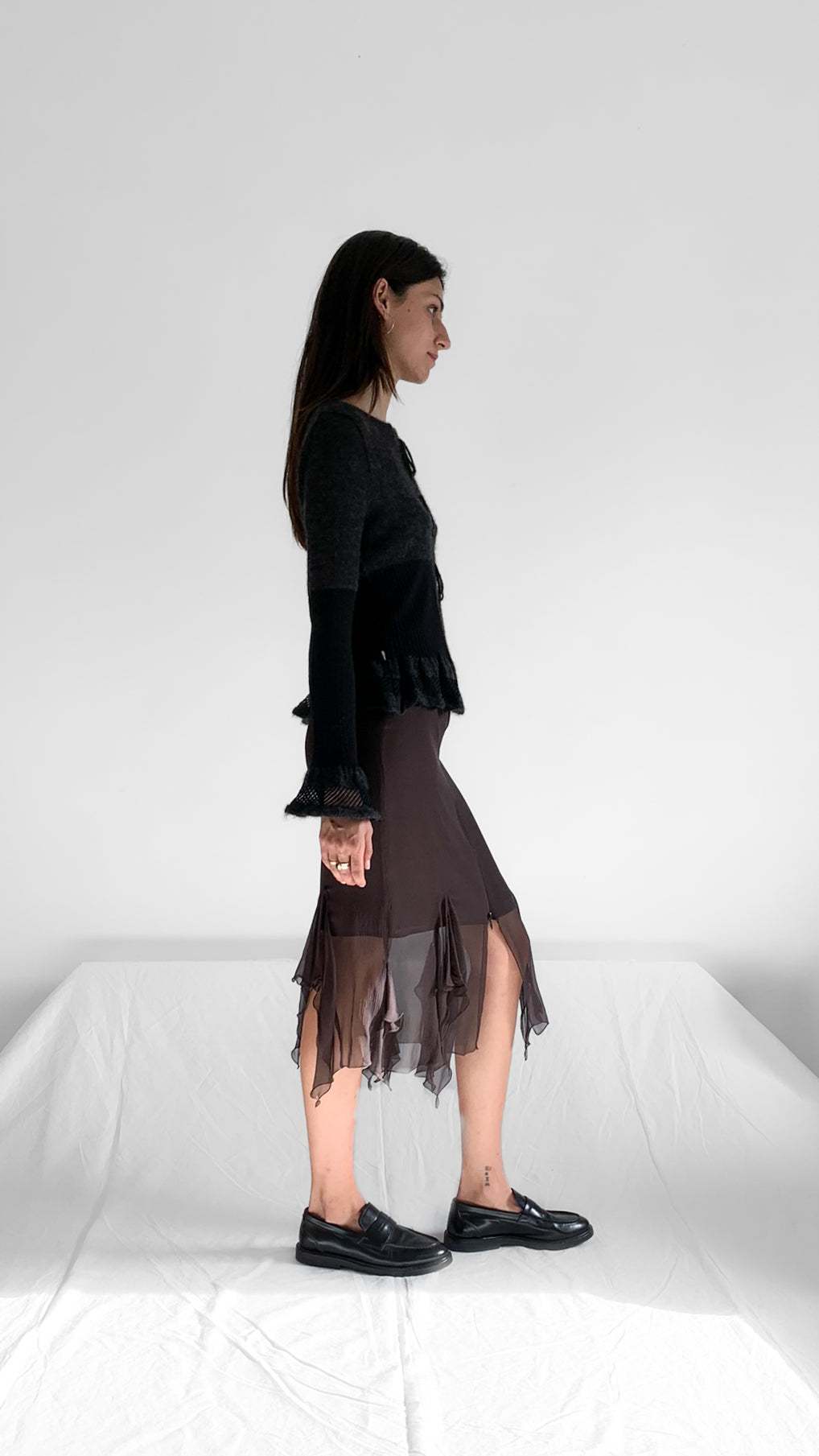 Max Mara Studio Silk Chiffon Handkerchief Skirt