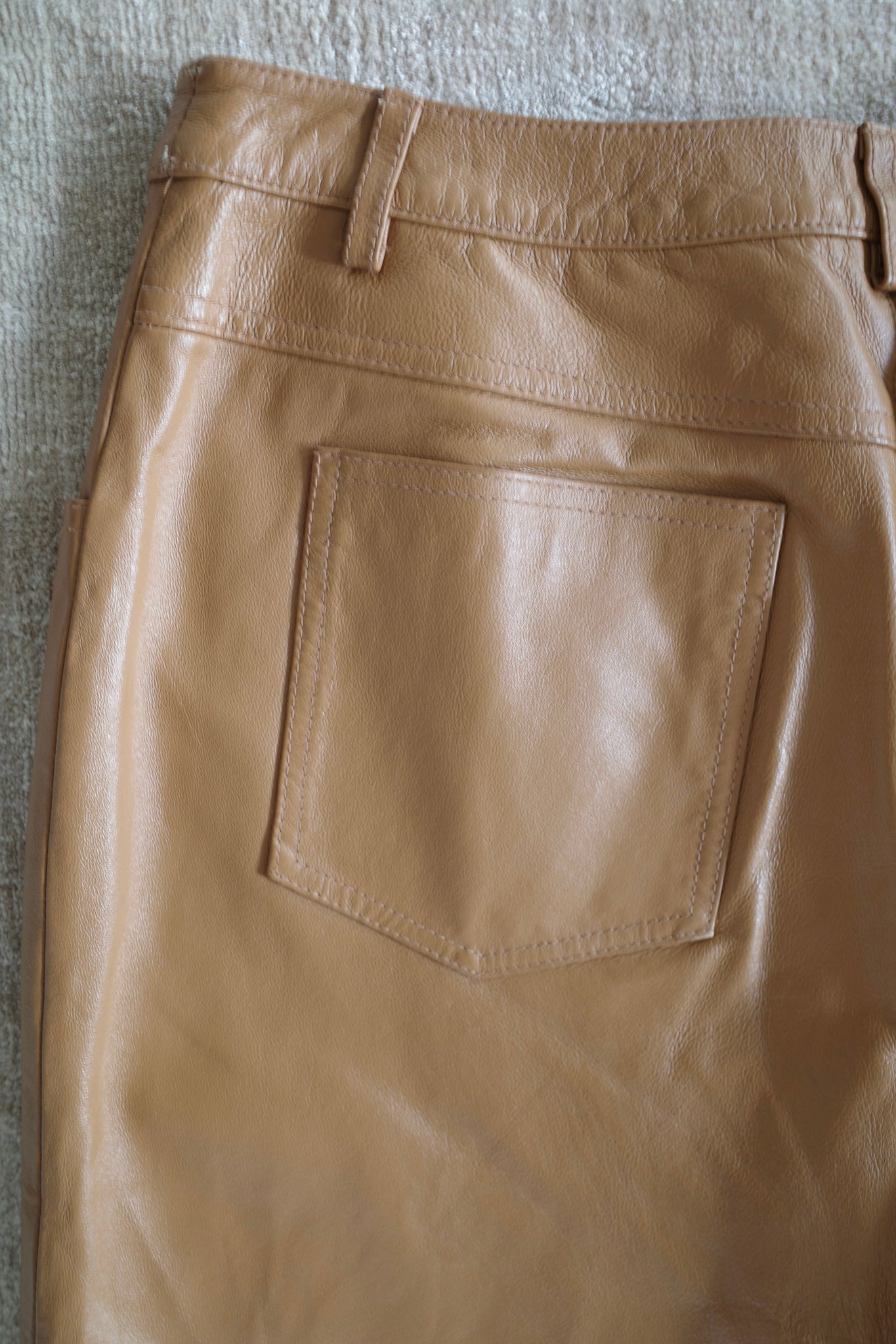 CAMEL LEATHER PANTS