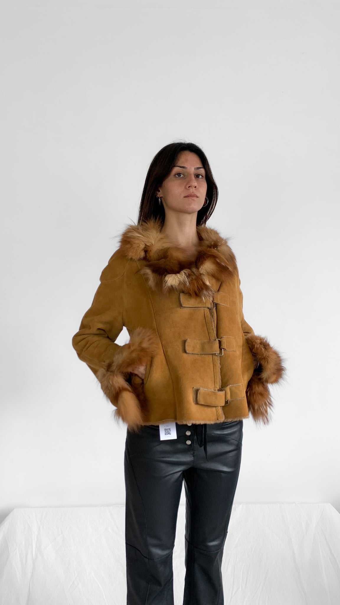 Shearling Jacket with Fur Trim