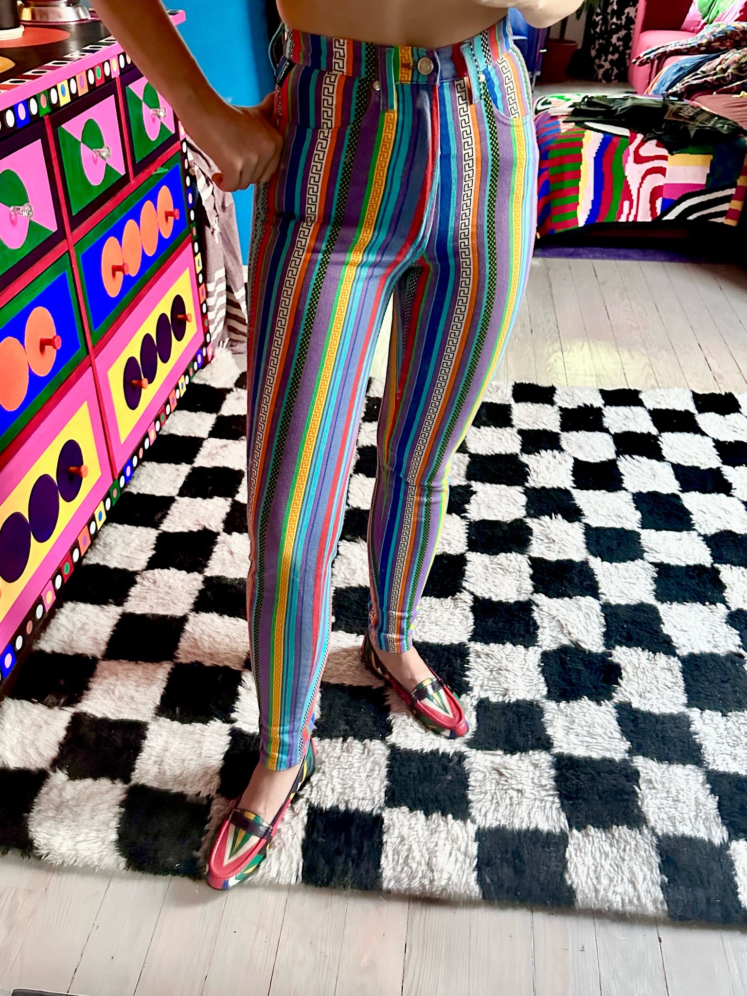 Versace Multicolor Highwaisted Pants