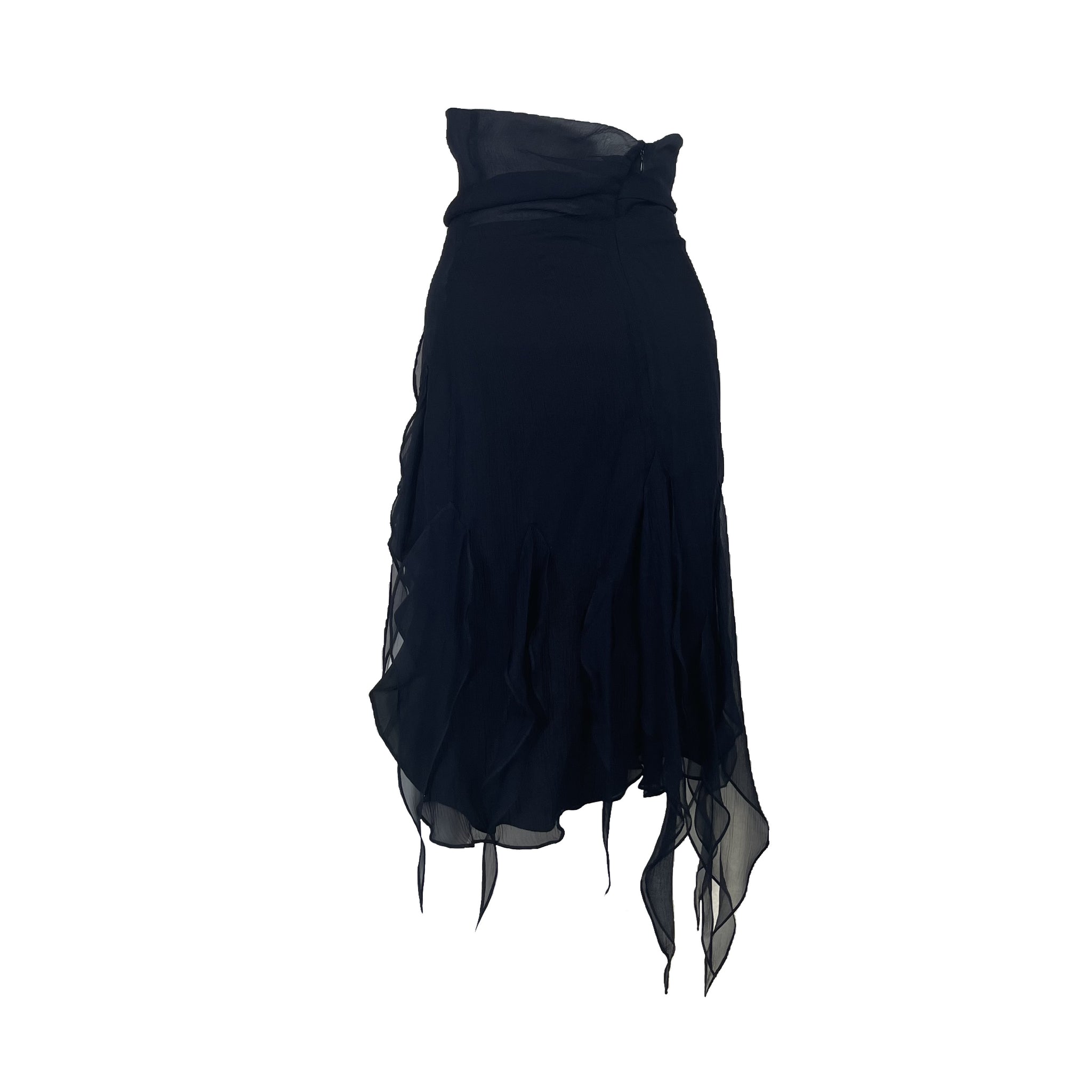 Y2K Marcel Marongiu Silk Seaweed Skirt
