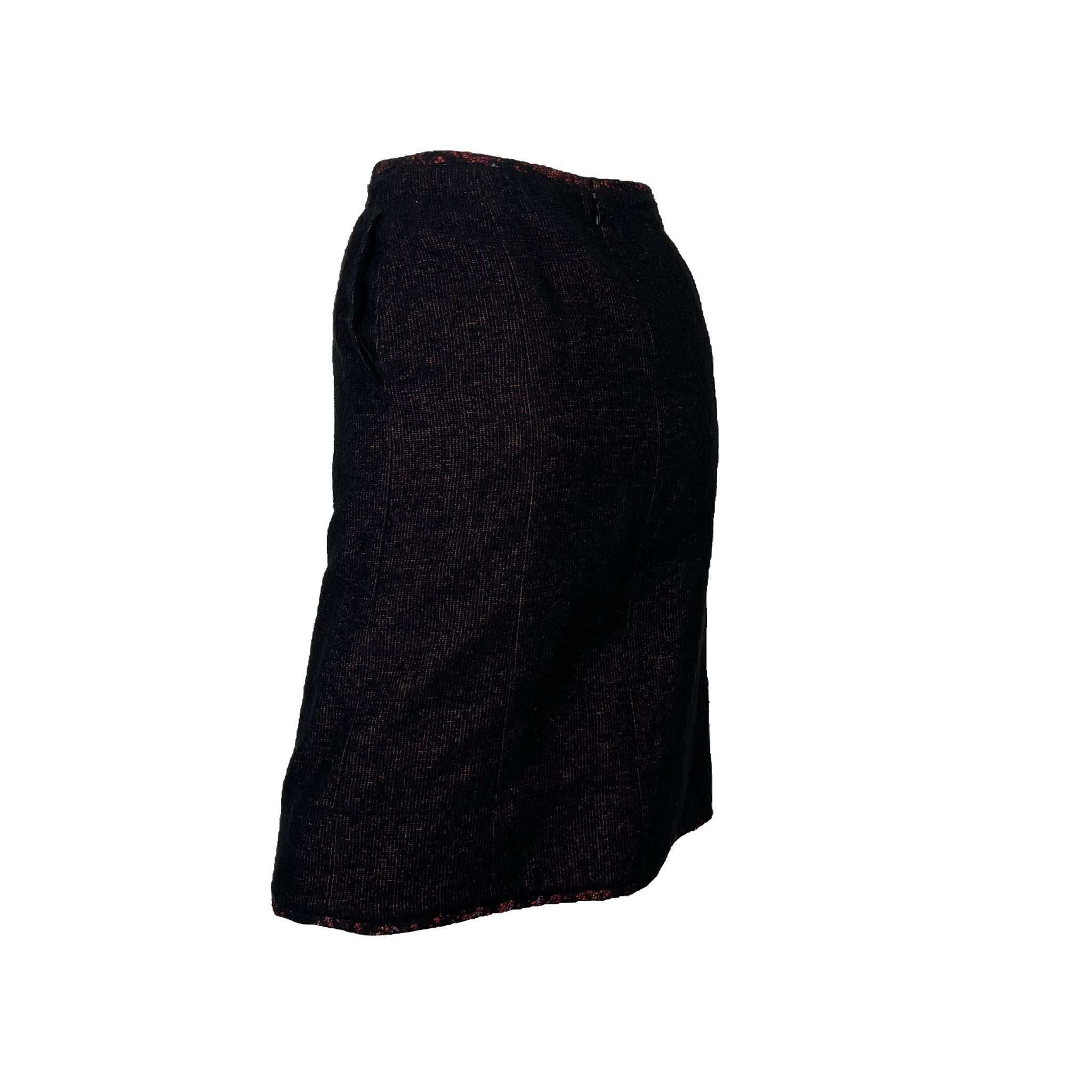 Y2K Rochas Wool Boucle Skirt