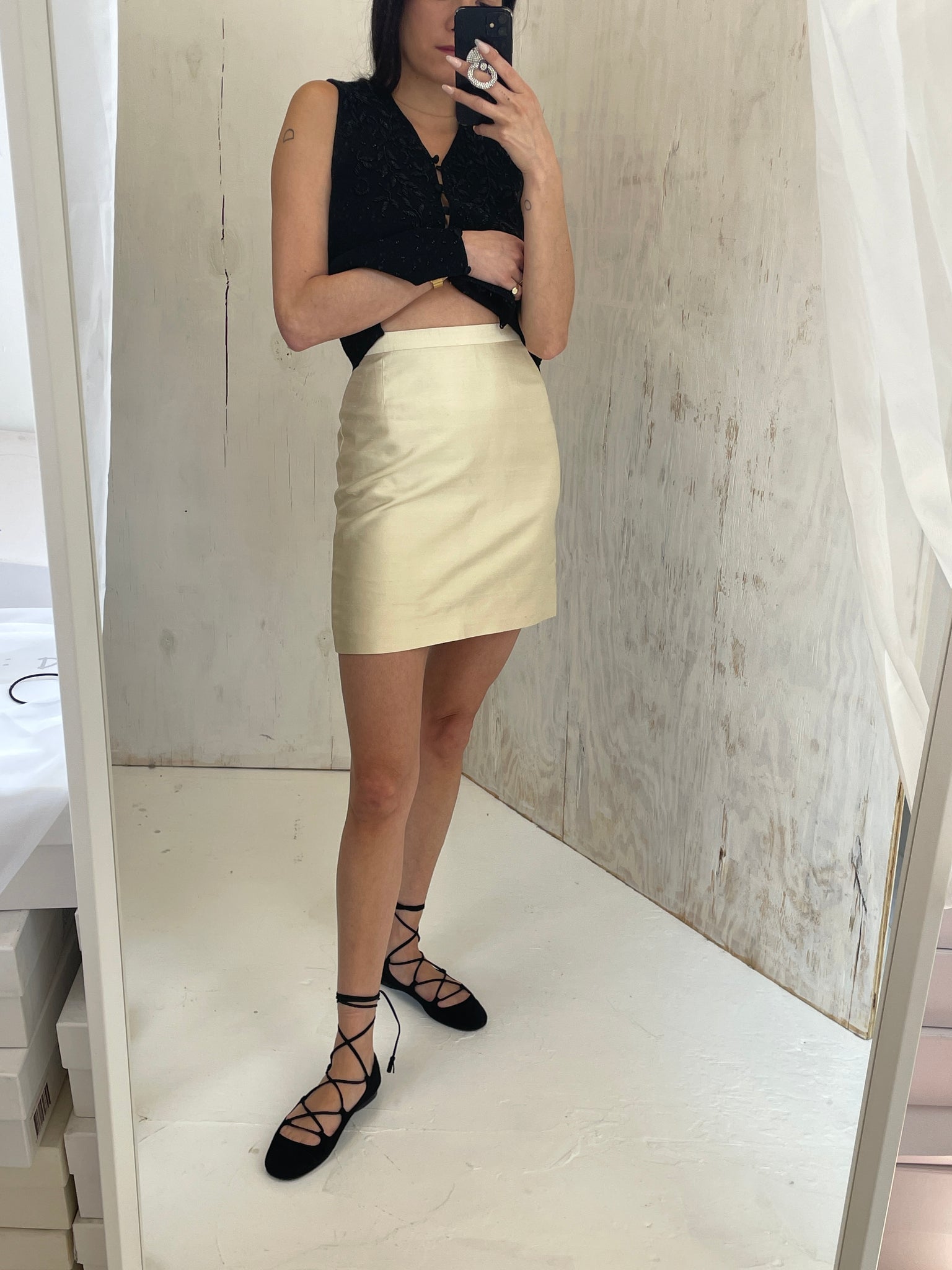 Dolce & Gabbana Raw Silk Skirt