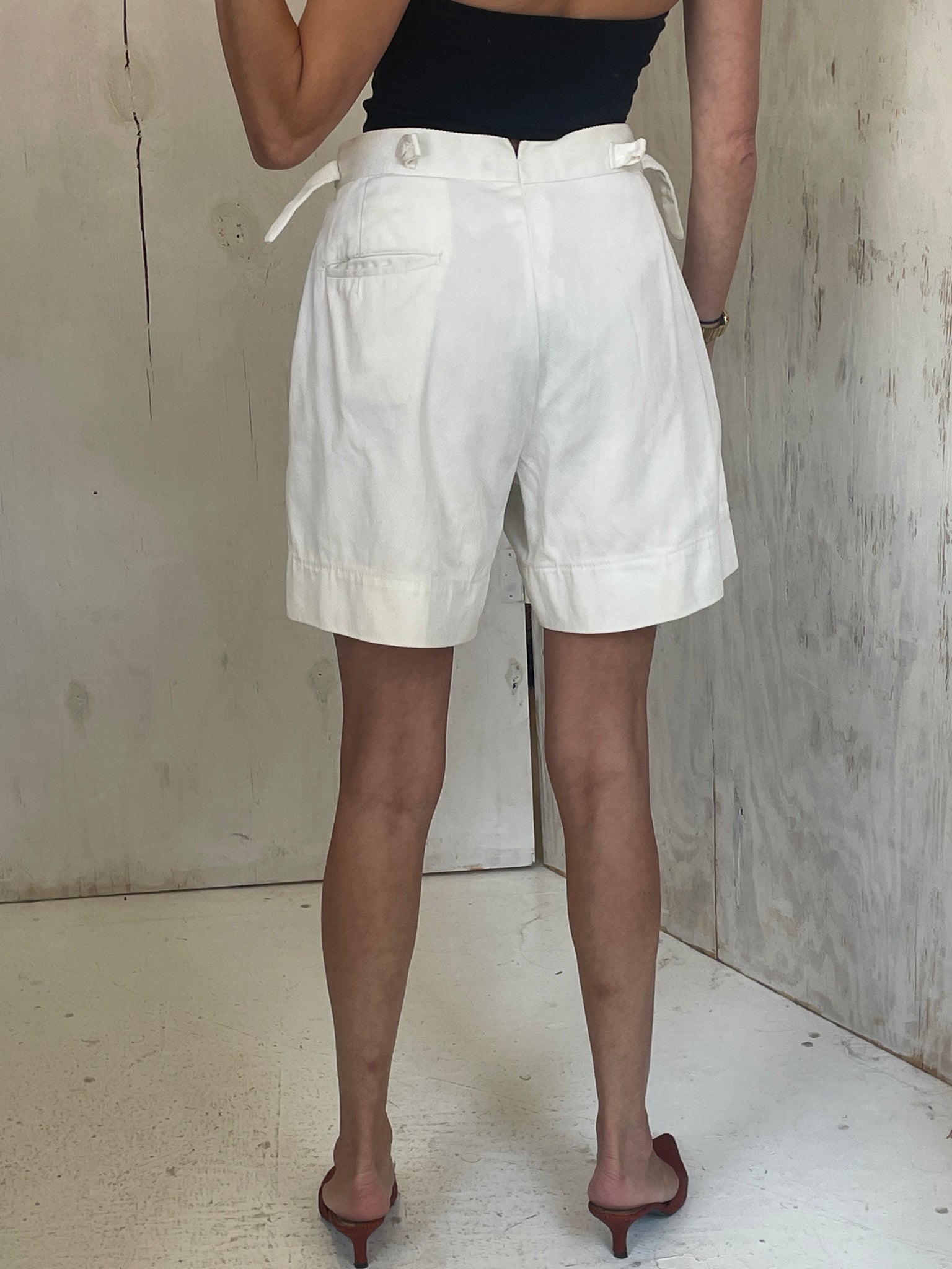 1940s brooks brothers white twill shorts