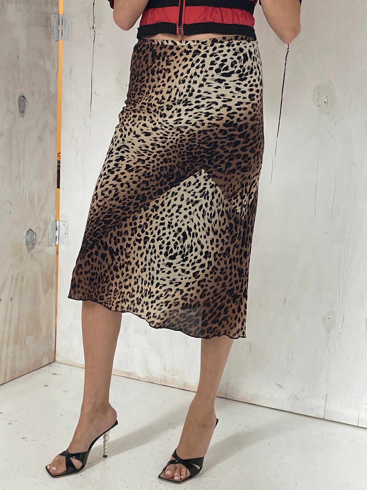 Moschino Leopard Midi Skirt
