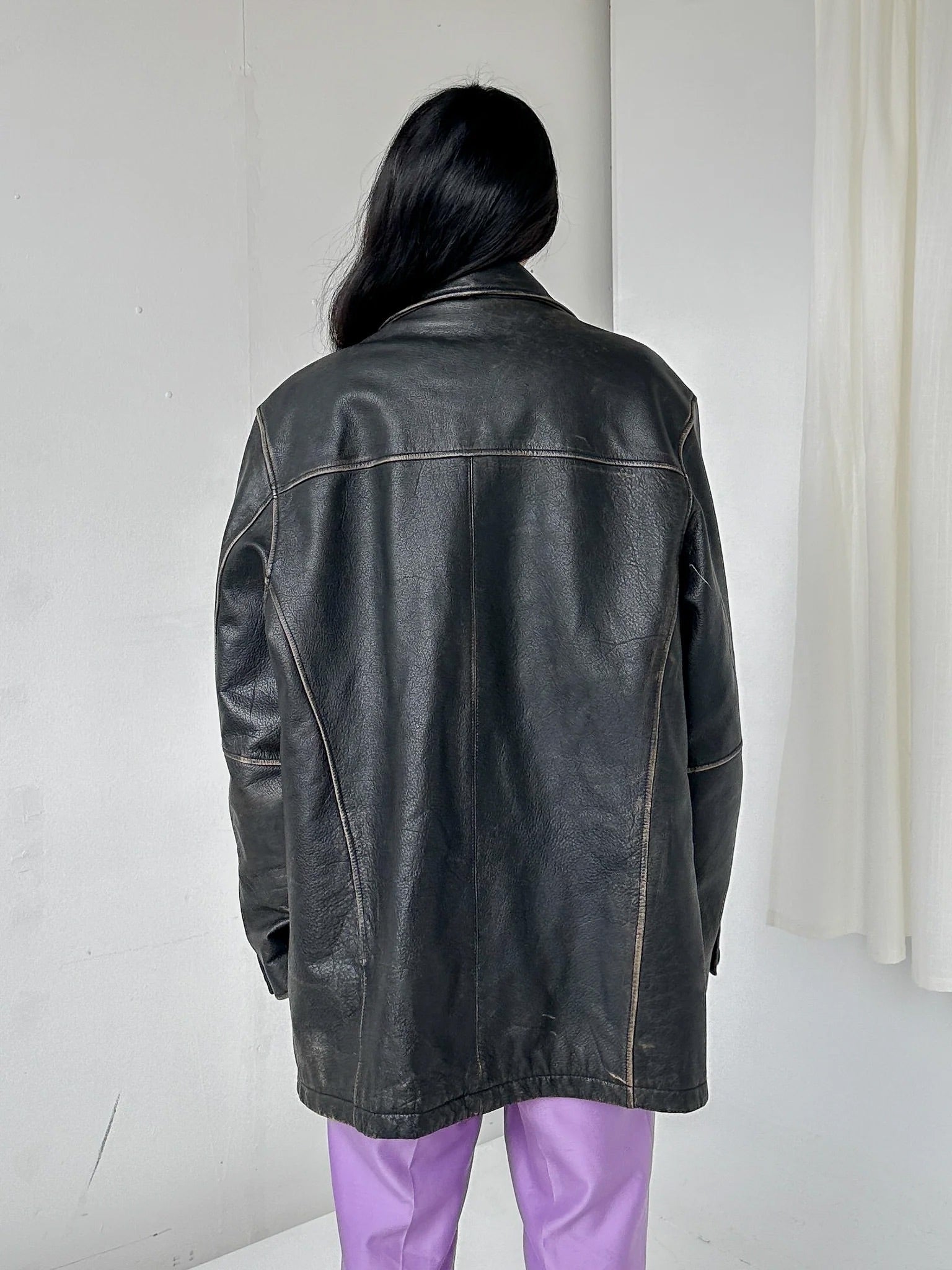 Distressed Leather Jacket (XL-XXL) - 3