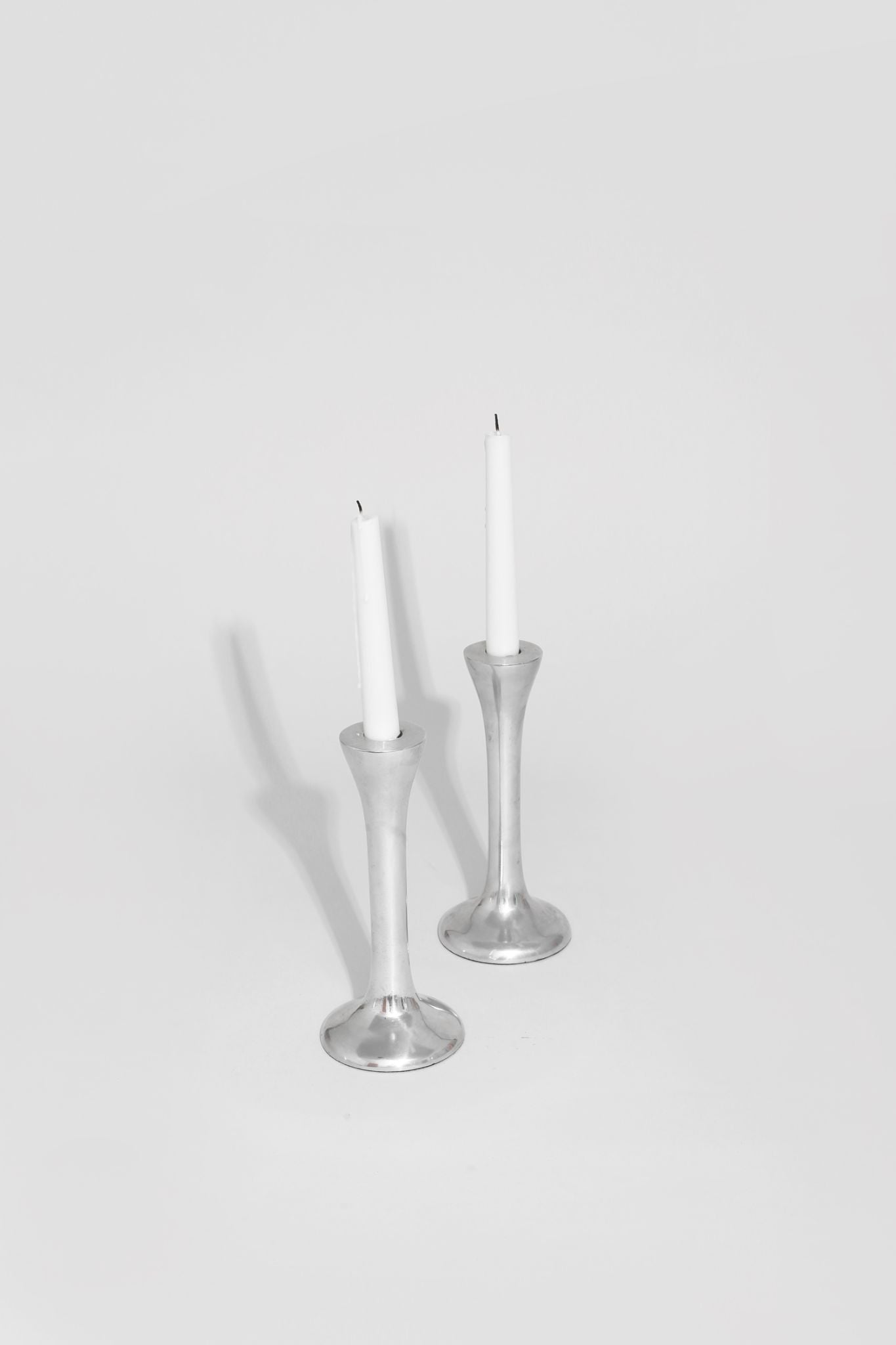 Modernist Chrome Candleholder Set - 3