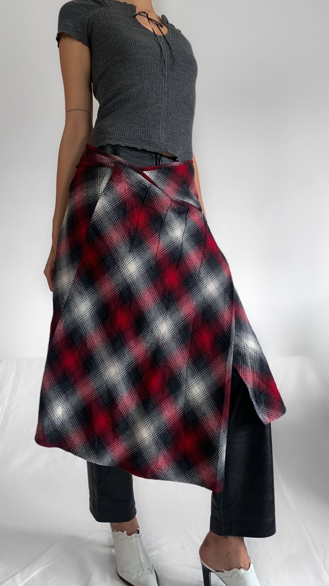 Deadstock Max Mara Tartan Wrap Skirt - 2