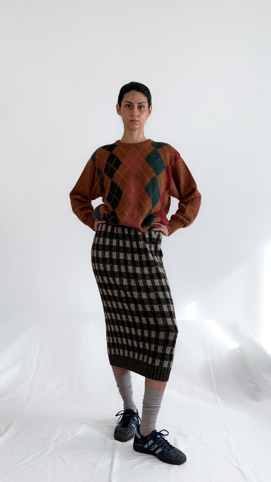 Trussardi Sienna Argyle Wool Sweater - 3