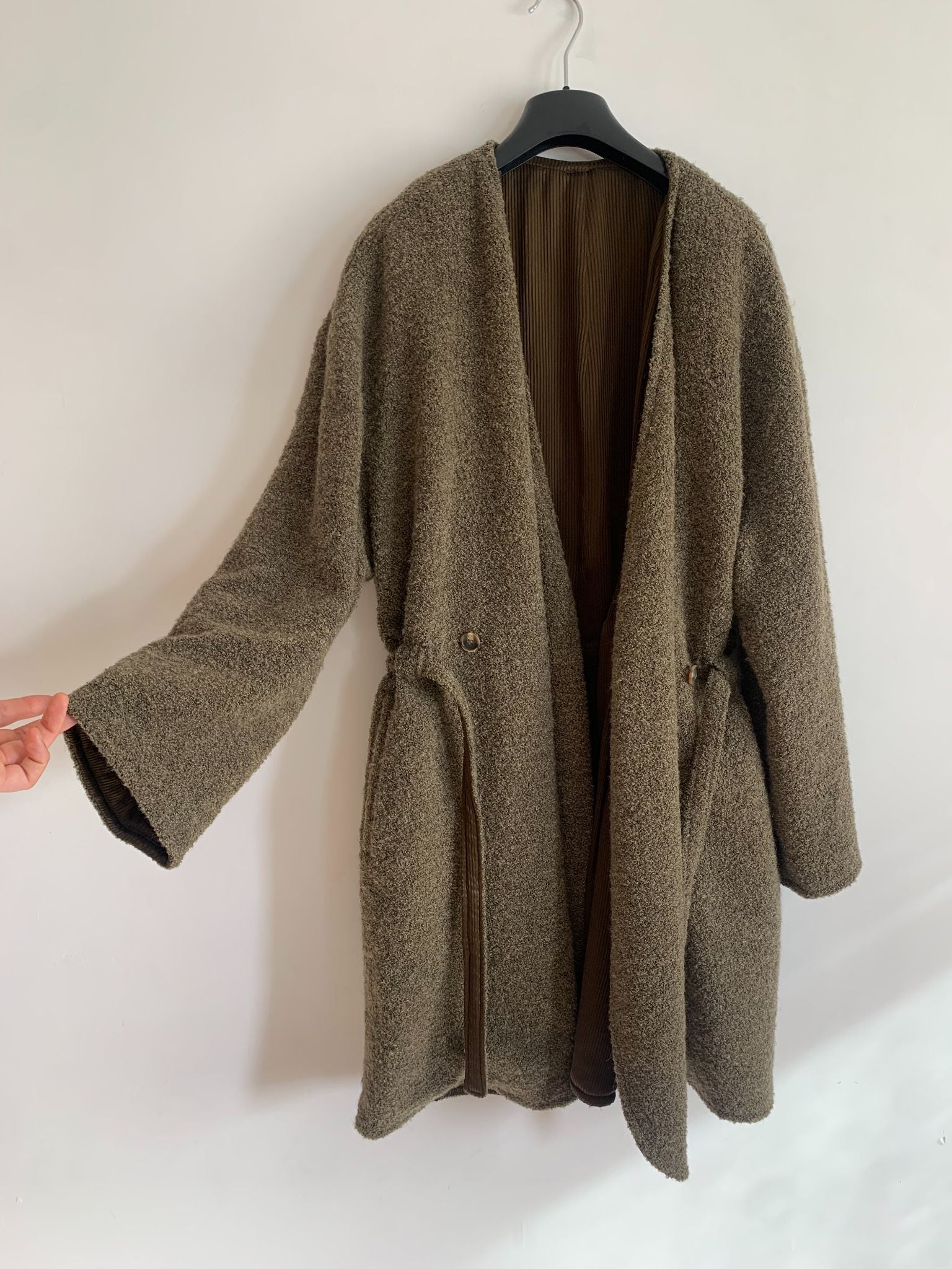 Giorgio Armani Vintage Boucle Wool Reversible Sweater Coat - 2
