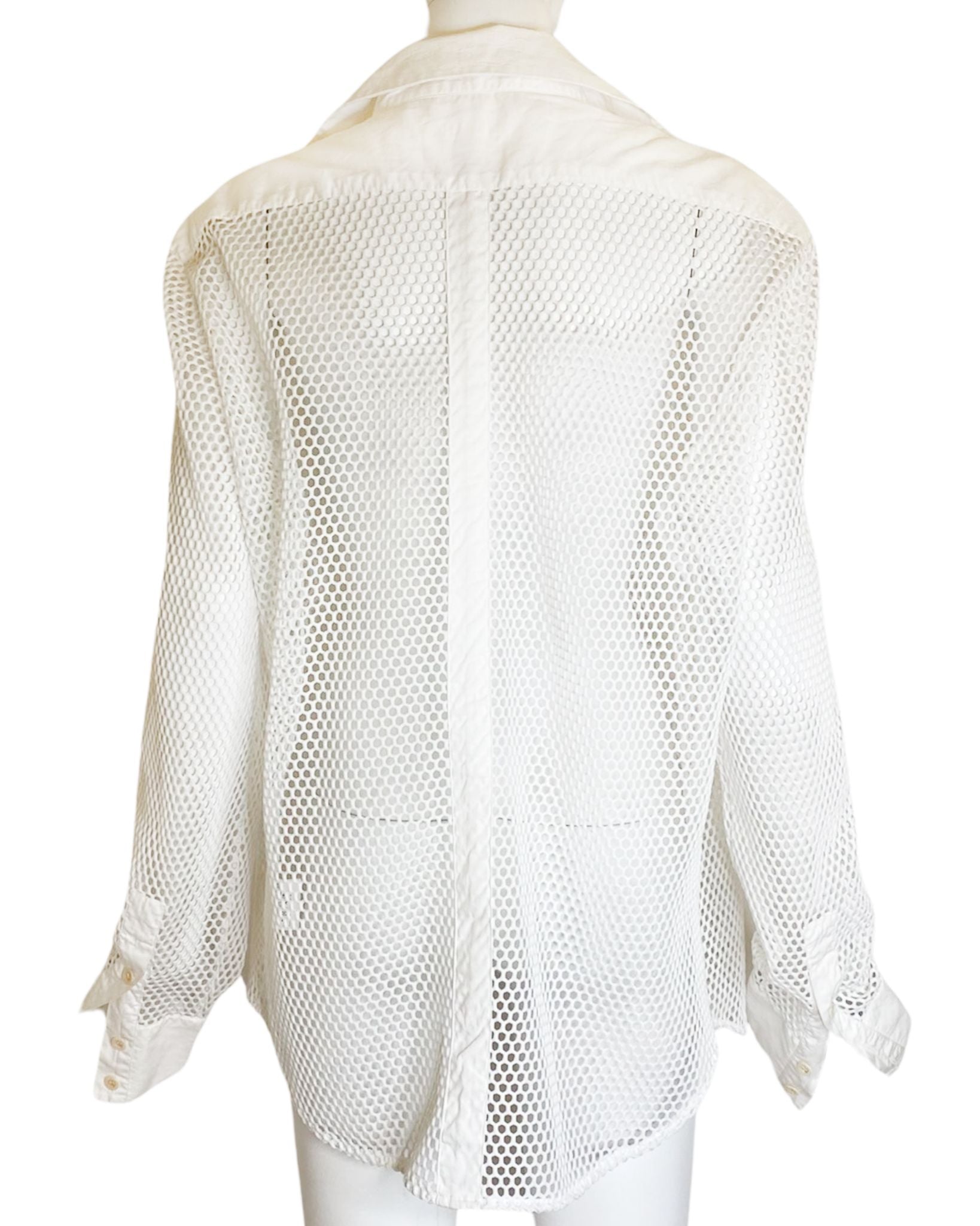 VERSACE WHITE FISHNET SHIRT - 3