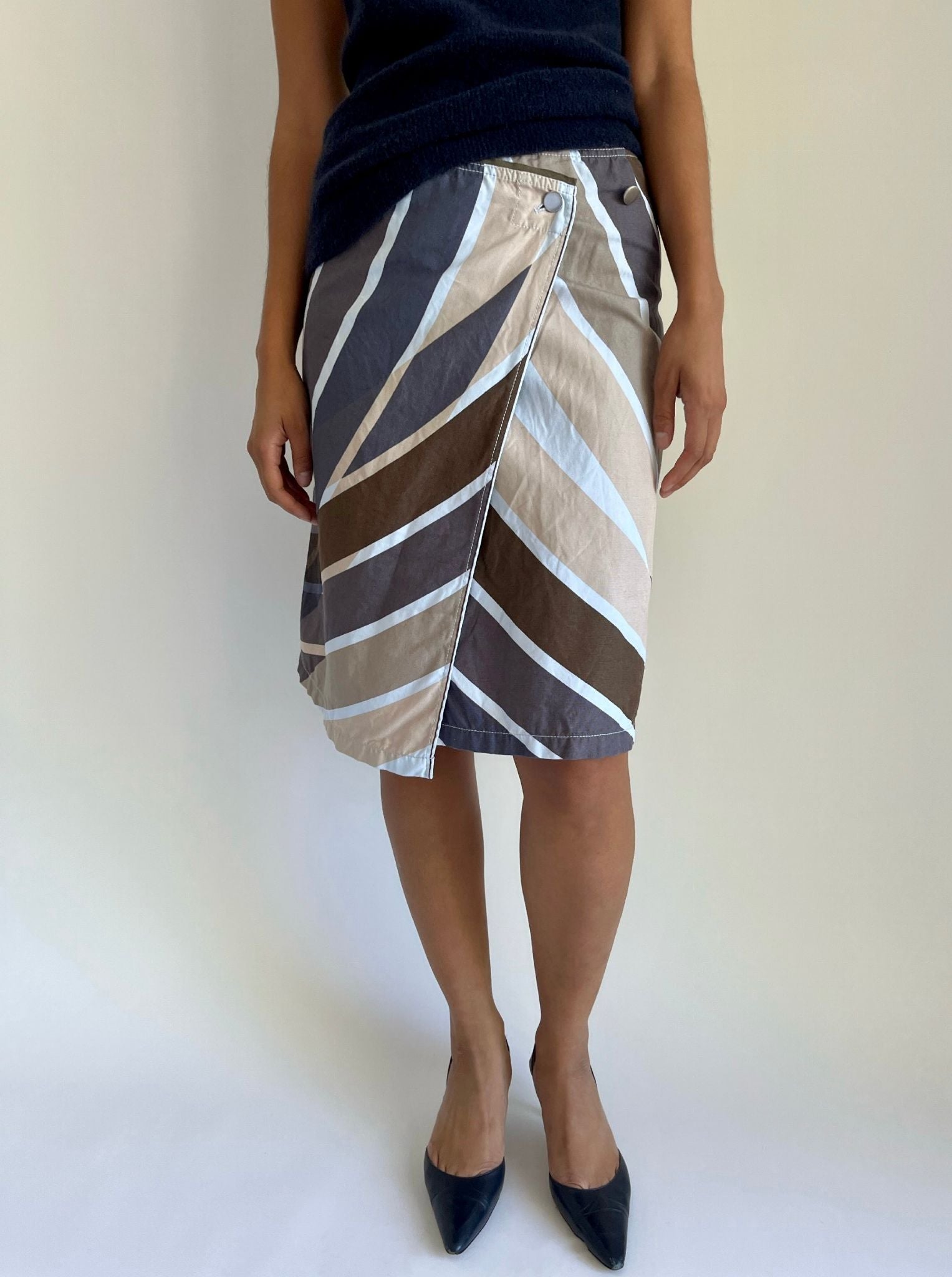 PRADA SPORT Striped Wrap Skirt - 1