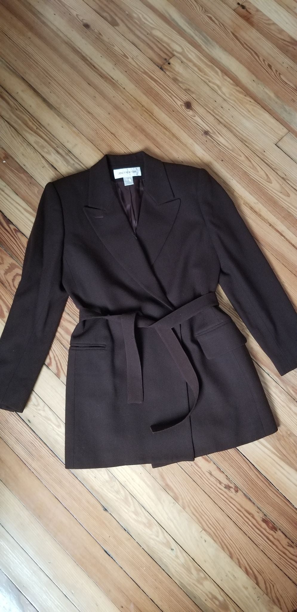 Jones NY asymmetric button brown blazer - 1