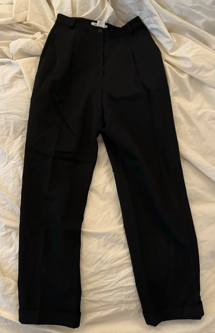 Pleated Black Trousers - 1