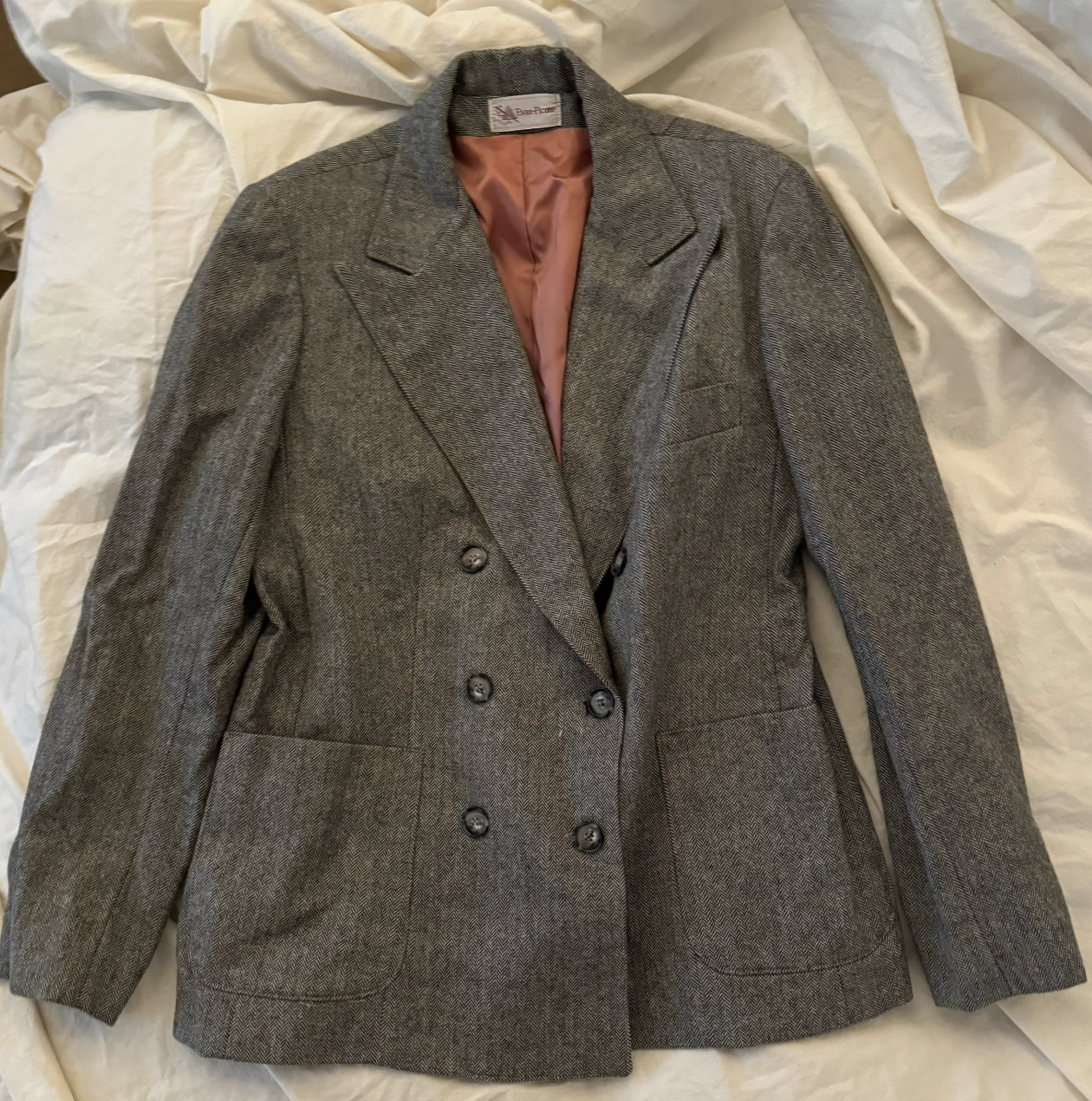 Evan Picone Herringbone Wool Blazer - 1