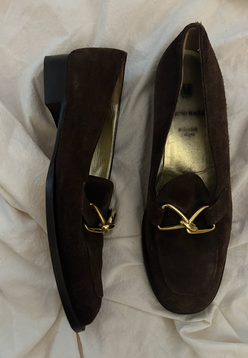 Bruno Magli Brown Suede Loafers  - 1