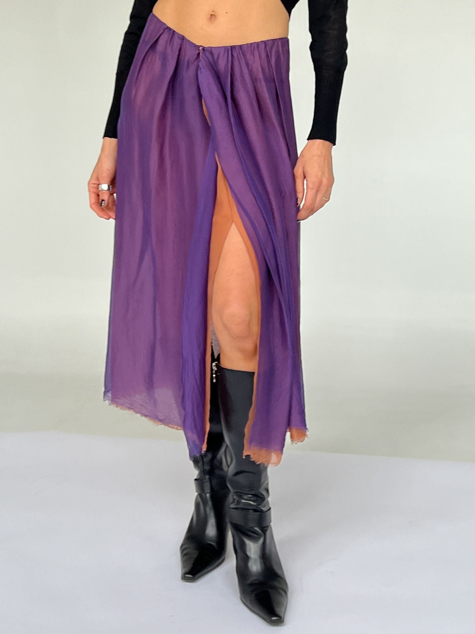 Alberta Ferretti Layered Silk Chiffon Skirt - 1