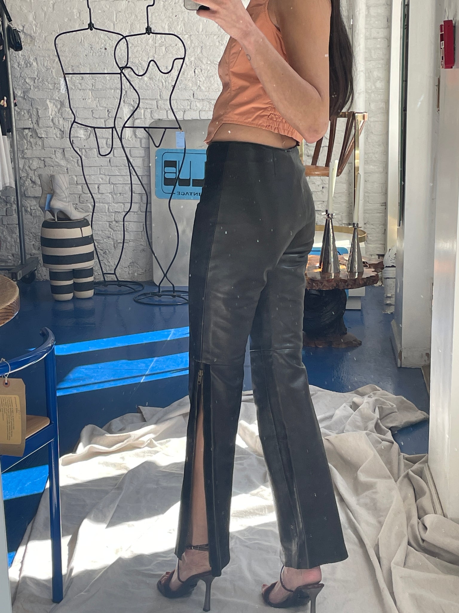 Viola Valenti Zip Leather Pants