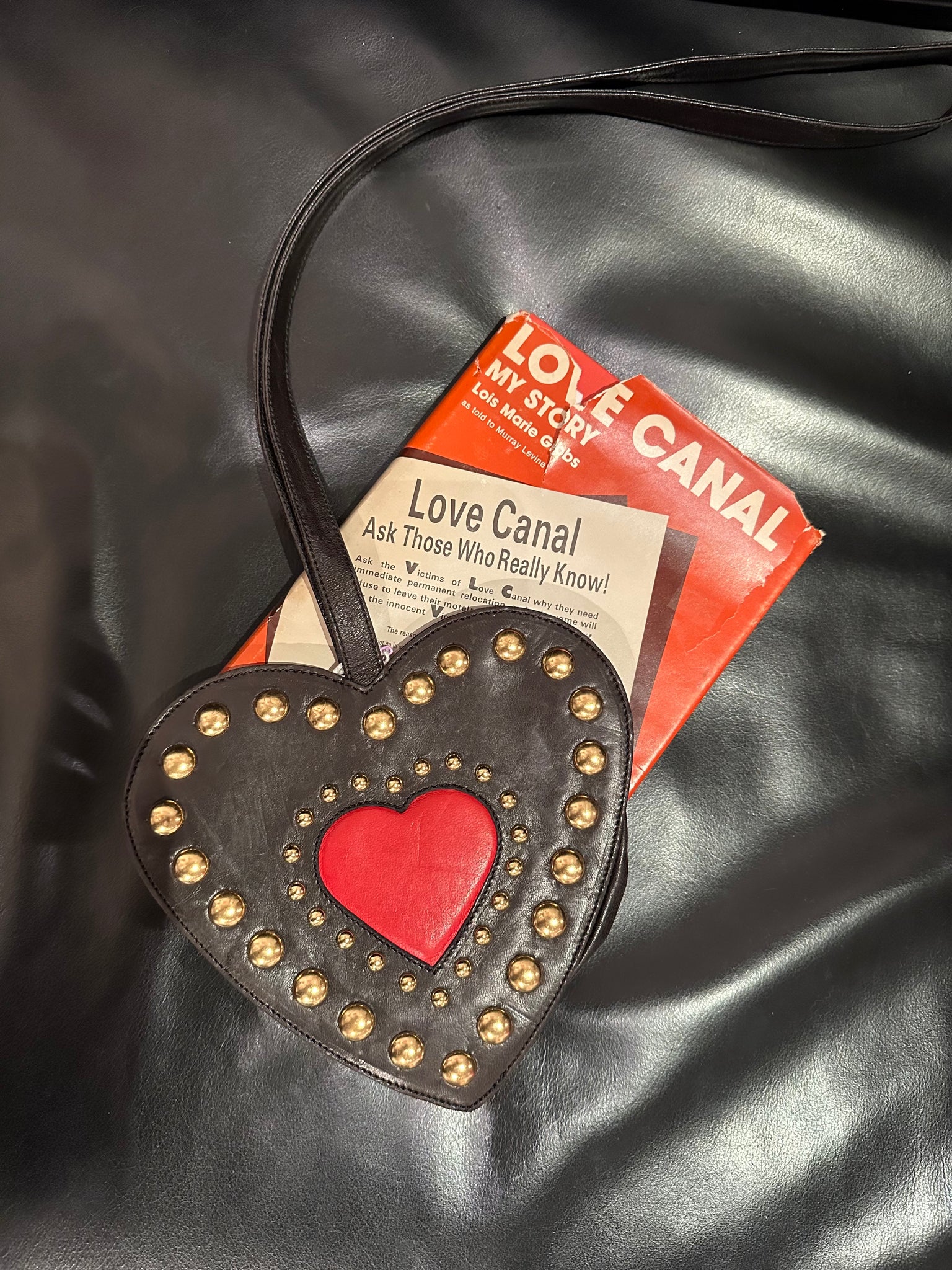 90s Moschino studded heart bag